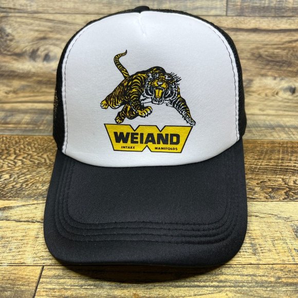 Weiand Mens Trucker Hat Black Snapback Retro Jaguar Baseball Cap - Picture 2 of 8